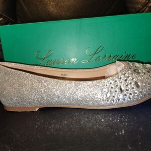 Lauren Lorraine Sparkling Silver Flats